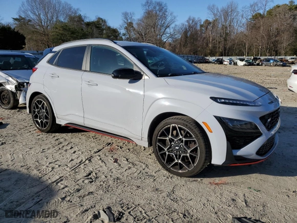 2022 Hyundai Kona N with VIN KM8KH3AC6NU004092, listed as a Copart auction lot 48259165 with 24,592 mi miles and Salvage Title. Bid and sale history available at carsss.com. Image 4.