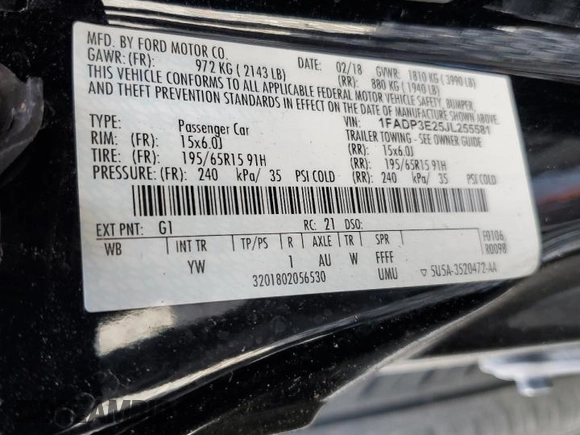 2018 Ford Focus S with VIN 1FADP3E25JL255581, listed as a Copart auction lot 47643705 with 98,025 mi miles and Salvage Title. Bid and sale history available at carsss.com. Image 14.