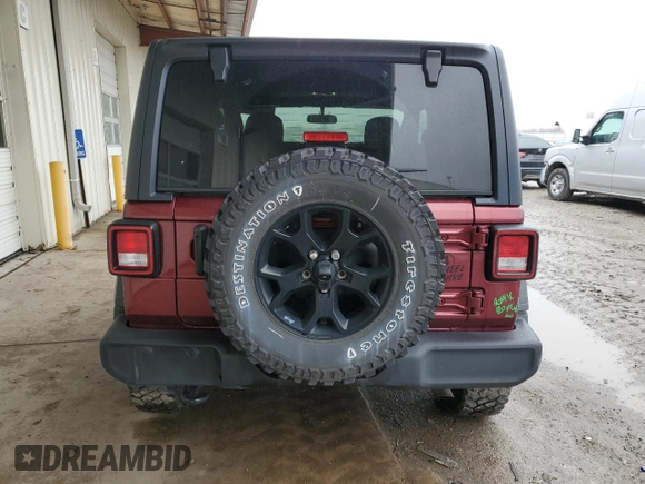 2021 Jeep Wrangler Sport S with VIN 1C4HJXAG9MW774173, listed as a Copart auction lot 47848865 with 43,602 mi miles and Salvage Title. Bid and sale history available at DreamBid. Image 6.