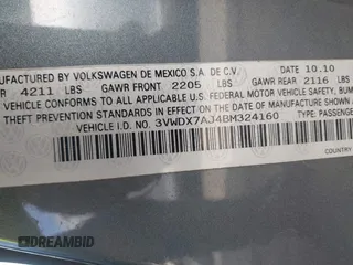 2011 Volkswagen Jetta SE with VIN 3VWDX7AJ4BM324160, listed as a IAAI auction lot 42505233 with 181,277 mi miles and . Bid and sale history available at DreamBid. Image 9.