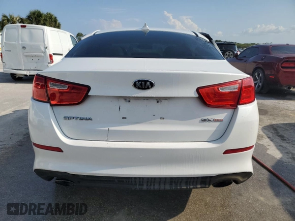 2015 Kia Optima EX with VIN 5XXGN4A71FG493133, listed as a Copart auction lot 52782495 with 115,253 mi miles and Salvage Title. Bid and sale history available at DreamBid. Image 6.