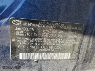 2015 Hyundai Elantra SE with VIN 5NPDH4AE1FH630357, listed as a Copart auction lot 50327355 with 114,596 mi miles and Salvage Title. Bid and sale history available at carsss.com. Image 14.