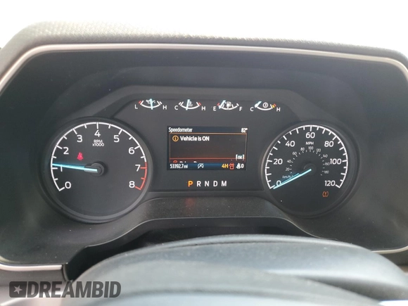 2022 Ford F-150 XL with VIN 1FTFX1E57NKD05538, listed as a Copart auction lot 58801425 with 53,392 mi miles and Salvage title. Bid and sale history available at DreamBid. Image 9.