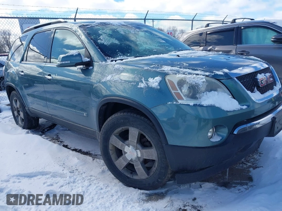 2009 GMC Acadia SLT2 with VIN 1GKEV33D29J189799, listed as a IAAI auction lot 41718674 with 109,823 mi miles. Bid and sale history available at carsss.com. Image 1.