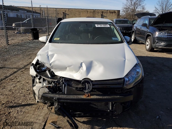 2011 Volkswagen Golf with VIN WVWAA7AJ1BW082287, listed as a Copart auction lot 47391885 with 57,156 mi miles and Salvage Title. Bid and sale history available at carsss.com. Image 5.