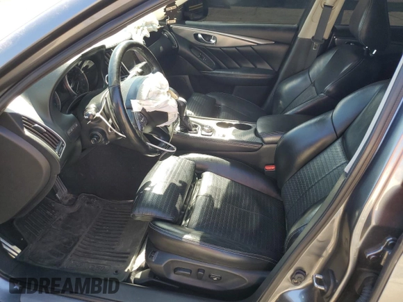 2016 Infiniti Q50 Premium with VIN JN1EV7AR8GM342377, listed as a Copart auction lot 50598545 with 91,556 mi miles and Salvage Title. Bid and sale history available at DreamBid. Image 7.