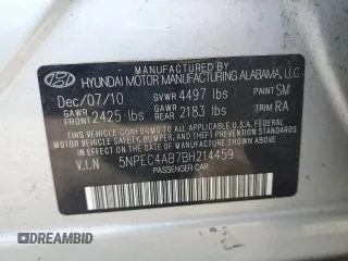 2011 Hyundai Sonata Limited with VIN 5NPEC4AB7BH214459, listed as a Copart auction lot 54183485 with 159,858 mi miles and Salvage Title. Bid and sale history available at DreamBid. Image 12.