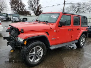 2019 Jeep Wrangler Unlimited Sahara with VIN 1C4HJXENXKW536029, listed as a Copart auction lot 84173814 with 117,381 mi miles and Salvage Title. Bid and sale history available at carsss.com. Image 1.