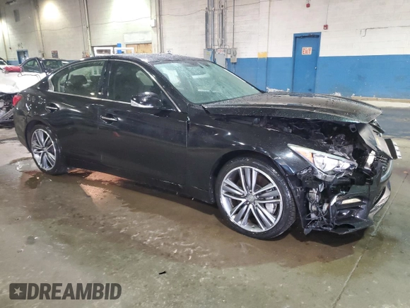 2014 Infiniti Q50 Premium with VIN JN1BV7AR6EM705632, listed as a Copart auction lot 46681505 with 92,869 mi miles and Salvage Title. Bid and sale history available at carsss.com. Image 4.