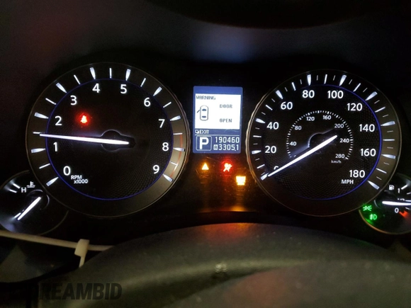 2011 Infiniti M with VIN JN1BY1AR1BM376791, listed as a Copart auction lot 43964725 with 190,460 mi miles and Salvage Title. Bid and sale history available at DreamBid. Image 9.