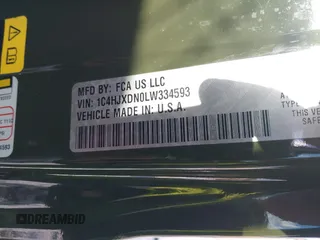 2020 Jeep Wrangler Unlimited Sport S с VIN 1C4HJXDN0LW334593, выставлен на аукционе IAAI как лот 41044612 с пробегом 58 165 миль миль и . История ставок и продаж доступна на DreamBid. Изображение 9.