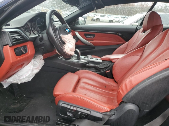 2015 BMW 4 Series 435i xDrive with VIN WBA3T7C56FP942328, listed as a Copart auction lot 52410695 with Not provided miles and Salvage title. Bid and sale history available at DreamBid. Image 7.