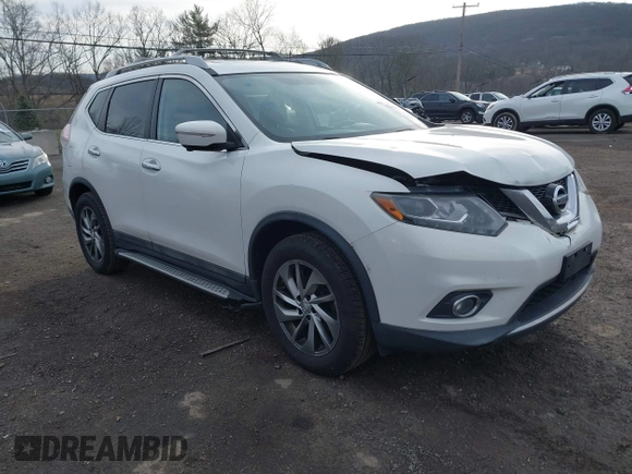2014 Nissan Rogue SL with VIN 5N1AT2MV6EC853940, listed as a IAAI auction lot 41866987 with 88,192 mi miles. Bid and sale history available at carsss.com. Image 1.