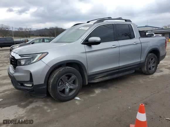 2023 Honda Ridgeline RTL-E with VIN 5FPYK3F70PB012543, listed as a Copart auction lot 44378205 with 41,139 mi miles and Salvage Title. Bid and sale history available at carsss.com. Image 1.