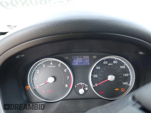 2010 Hyundai Accent SE with VIN KMHCN3AC1AU172732, listed as a IAAI auction lot 42560899 with 68,852 mi miles and . Bid and sale history available at DreamBid. Image 7.