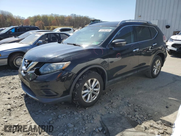 2014 Nissan Rogue SV with VIN 5N1AT2MV3EC866306, listed as a Copart auction lot 53285165 with 122,054 mi miles and Salvage Title. Bid and sale history available at carsss.com. Image 1.