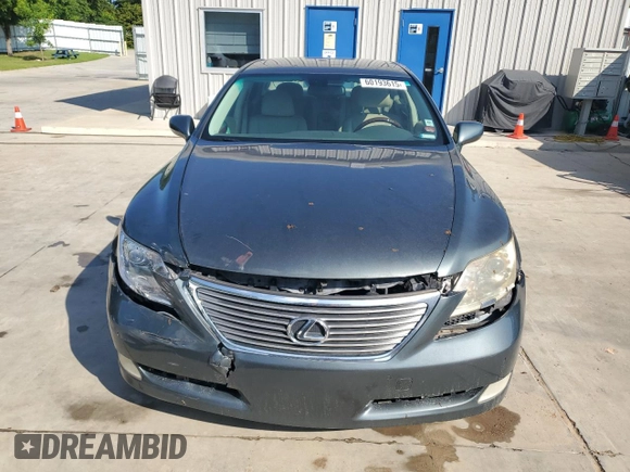 2007 Lexus LS 460 with VIN JTHBL46F975036722, listed as a Copart auction lot 60193615 with 172,623 mi miles and Salvage title. Bid and sale history available at DreamBid. Image 5.