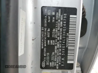 2017 Kia Optima LX z VIN 5XXGT4L33HG144798, wystawiony jako Copart lot #51534195 z przebiegiem 103 749 mil mil oraz Szkoda całkowita • Salvage title. Historia ofert i sprzedaży dostępna na DreamBid. Obrazek 12.