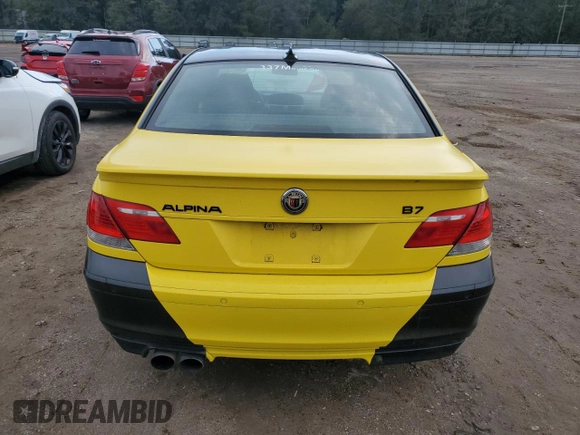 2008 BMW 7 Series 750i with VIN WBAHL83598DT89674, listed as a Copart auction lot 80121224 with 176,601 mi miles and Salvage Title. Bid and sale history available at DreamBid. Image 6.