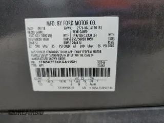 2019 Ford Explorer Limited z VIN 1FM5K7F8XKGA11521, wystawiony jako Copart lot #59128075 z przebiegiem 123 704 mil mil oraz Szkoda całkowita • Salvage title. Historia ofert i sprzedaży dostępna na DreamBid. Obrazek 13.