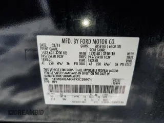 2015 Ford Utility Police Interceptor with VIN 1FM5K8AR4FGC26971, listed as a Copart auction lot 89174345 with 190,101 mi miles and Clean Title. Bid and sale history available at carsss.com. Image 13.