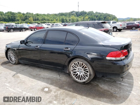 2008 BMW 7 Series 750Li with VIN WBAHN835X8DT84705, listed as a Copart auction lot 67658184 with 191,868 mi miles and Salvage Title. Bid and sale history available at DreamBid. Image 2.