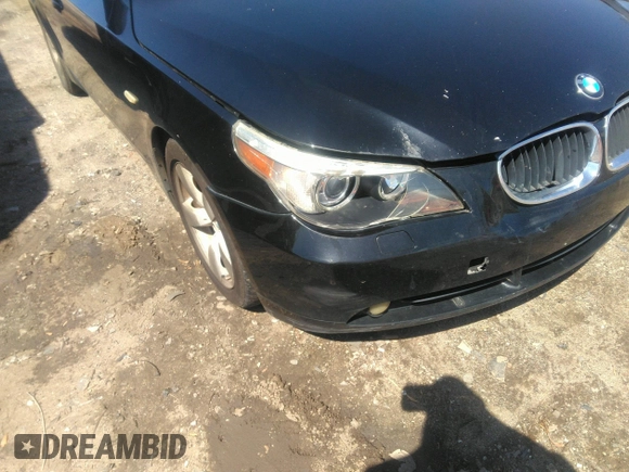 2005 BMW 5 Series 530i with VIN WBANA73555CR59173, listed as a IAAI auction lot 41715558 with 266,464 mi miles and . Bid and sale history available at carsss.com. Image 6.