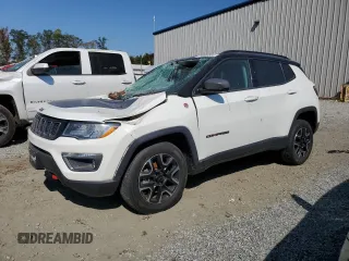 2020 Jeep Compass Trailhawk with VIN 3C4NJDDB9LT202929, listed as a Copart auction lot 74689854 with 87,343 mi miles and Salvage Title. Bid and sale history available at carsss.com. Image 1.