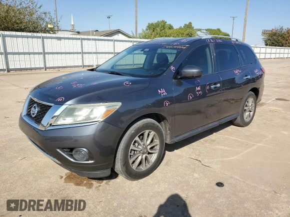 2014 Nissan Pathfinder S z VIN 5N1AR2MN4EC661222, wystawiony jako Copart lot #76400724 z przebiegiem 114 269 mil mil oraz Szkoda całkowita • Salvage title. Historia ofert i sprzedaży dostępna na DreamBid. Obrazek 1.