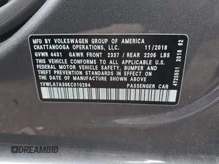 2019 Volkswagen Passat Wolfsburg Edition z VIN 1VWLA7A30KC010294, wystawiony jako IAAI lot #42159974 z przebiegiem 86 303 mil mil oraz . Historia ofert i sprzedaży dostępna na DreamBid. Obrazek 9.