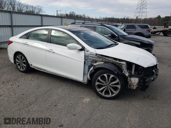2014 Hyundai Sonata Limited with VIN 5NPEC4ABXEH867985, listed as a Copart auction lot 49975785 with 146,132 mi miles and Salvage Title. Bid and sale history available at DreamBid. Image 4.