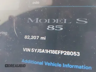2014 Tesla Model S 60 with VIN 5YJSA1H18EFP28053, listed as a IAAI auction lot 41191521 with 82,207 mi miles and . Bid and sale history available at DreamBid. Image 7.