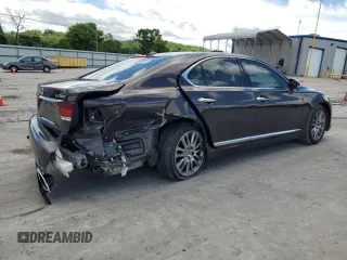 2015 Lexus LS 460 with VIN JTHBL5EF9F5136423, listed as a Copart auction lot 55967695 with 62,012 mi miles and Salvage title. Bid and sale history available at DreamBid. Image 3.