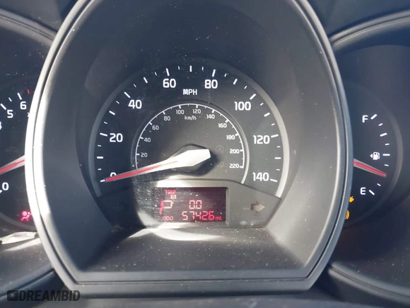 2012 Kia Rio LX with VIN KNADM5A34C6067453, listed as a IAAI auction lot 41489743 with 57,426 mi miles. Bid and sale history available at carsss.com. Image 7.