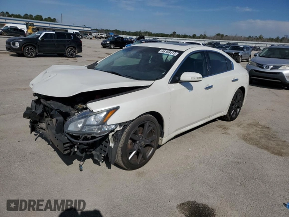 2014 Nissan Maxima SV with VIN 1N4AA5AP6EC496816, listed as a Copart auction lot 46168415 with 157,843 mi miles and Salvage title. Bid and sale history available at DreamBid. Image 1.
