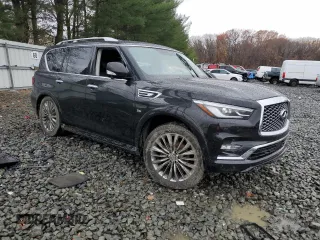 2018 Infiniti QX80 with VIN JN8AZ2NE0J9190068, listed as a Copart auction lot 81597904 with Not provided miles and Salvage title. Bid and sale history available at DreamBid. Image 4.