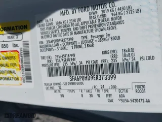 2014 Ford Fusion SE with VIN 3FA6P0HD9ER373399, listed as a IAAI auction lot 42049654 with 95,608 mi miles. Bid and sale history available at carsss.com. Image 9.