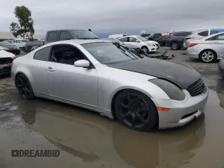 2005 Infiniti G35 Coupe with VIN JNKCV54E05M409017, listed as a Copart auction lot 81518344 with 0 mi miles and Salvage Title. Bid and sale history available at carsss.com. Image 4.