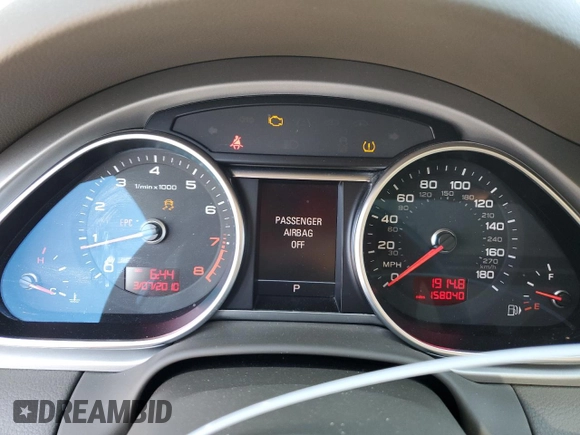 2010 Audi Q7 z VIN WA1DVAFE3AD008027, wystawiony jako Copart lot #59165825 z przebiegiem 158 040 mil mil oraz Czysty tytuł • Clean title. Historia ofert i sprzedaży dostępna na DreamBid. Obrazek 9.