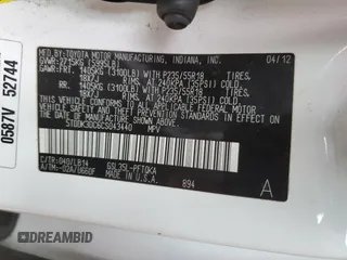 2012 Toyota Sienna XLE z VIN 5TDDK3DC6CS043440, wystawiony jako Copart lot #50408865 z przebiegiem 229 239 mil mil oraz Szkoda całkowita • Salvage title. Historia ofert i sprzedaży dostępna na DreamBid. Obrazek 15.