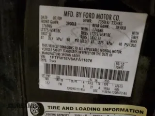 2010 Ford F-150 XL with VIN 1FTFW1EV6AFA11876, listed as a Copart auction lot 47563355 with 224,151 mi miles and Non Repairable. Bid and sale history available at carsss.com. Image 12.