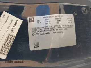 2010 Chevrolet Cobalt 2LT with VIN 1G1AF5F55A7163389, listed as a IAAI auction lot 41764666 with 150,270 mi miles and . Bid and sale history available at DreamBid. Image 9.