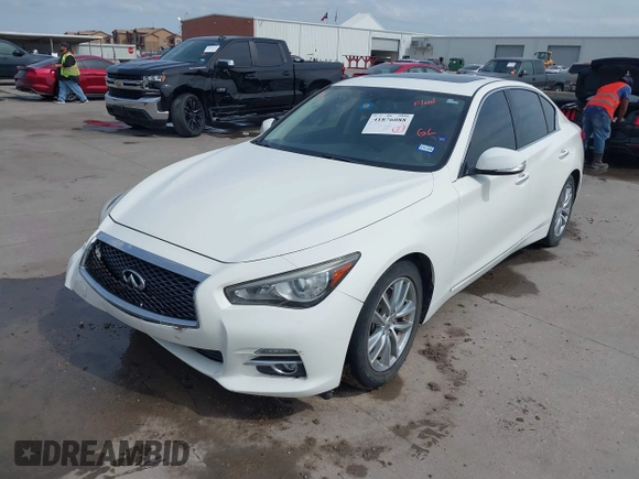 2017 Infiniti Q50 Premium with VIN JN1EV7APXHM741615, listed as a IAAI auction lot 41876088 with 84,774 mi miles and . Bid and sale history available at carsss.com. Image 2.