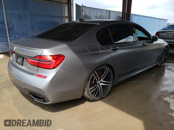 2017 BMW 7 Series 750i with VIN WBA7F0C37HGM22348, listed as a Copart auction lot 65400123 with 0 mi miles. Bid and sale history available at carsss.com. Image 3.
