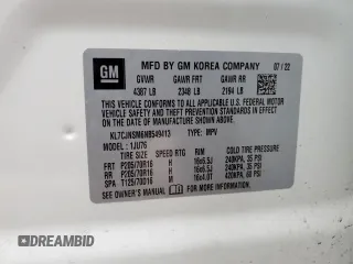 2022 Chevrolet Trax LS with VIN KL7CJNSM6NB549413, listed as a Copart auction lot 45090735 with 15,371 mi miles and Salvage Title. Bid and sale history available at carsss.com. Image 13.