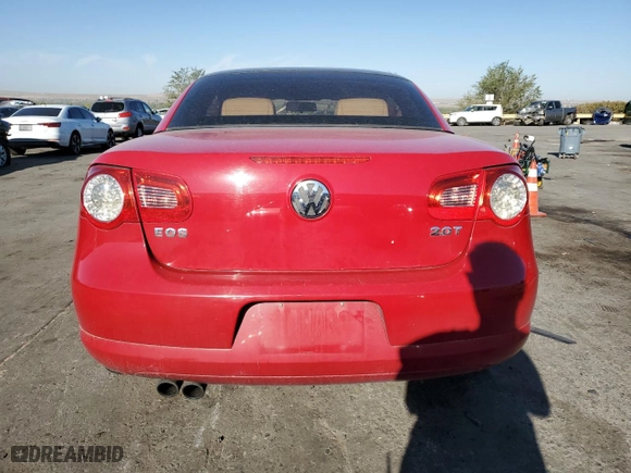 2011 Volkswagen Eos Komfort with VIN WVWBA7AHXBV000886, listed as a Copart auction lot 75096224 with 0 mi miles and Clean Title. Bid and sale history available at carsss.com. Image 6.