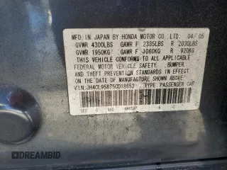 2005 Acura TSX with VIN JH4CL95875C018653, listed as a Copart auction lot 86725544 with 233,529 mi miles and Non Repairable. Bid and sale history available at carsss.com. Image 12.