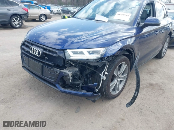 2020 Audi Q5 Premium Plus with VIN WA1BNAFY2L2011761, listed as a IAAI auction lot 41838718 with 63,150 mi miles. Bid and sale history available at carsss.com. Image 6.