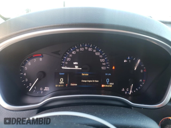 2016 Cadillac SRX Premium Collection with VIN 3GYFNDE39GS566659, listed as a Copart auction lot 87093314 with 91,411 mi miles and Salvage title. Bid and sale history available at DreamBid. Image 9.