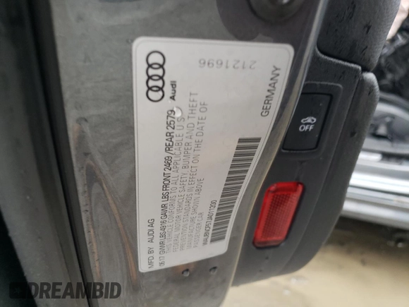 2018 Audi A5 Sportback Premium Plus with VIN WAUBNCF57JA011200, listed as a Copart auction lot 81883353 with Not Provided miles. Bid and sale history available at carsss.com. Image 15.
